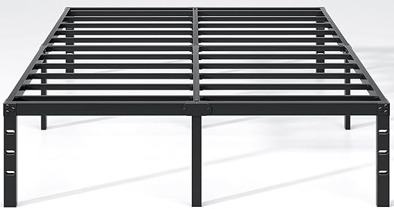 Metal Bed Frame-Simple and Atmospheric Metal Platform Bed Frame, Storage Space Under The Bed Heavy Duty Frame Bed, Sturdy Queen Size Bed Frame, Suitable for Bedroom, Queen