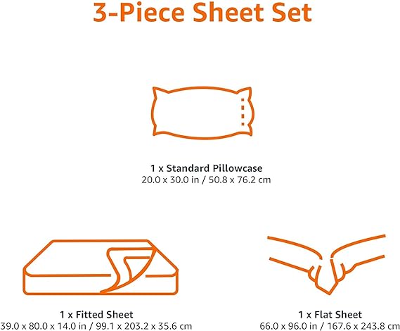 Amazon Basics Lightweight Super Soft Easy Care Microfiber 3-Piece Bed Sheet Set With 14-inch Deep Pockets, Twin XL, Dark Gray, Solid