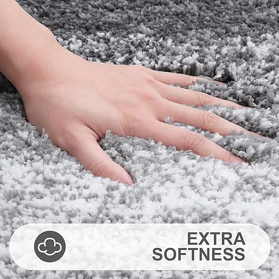 Luxury Bathroom Rugs Mat 30x20, Extra Soft and Absorbent Microfiber Bath Rugs, Non-Slip Plush Shaggy Bath Carpet, Machine Wash Dry, Bath Mat for Bathroom Floor, Tub and Shower, Grey