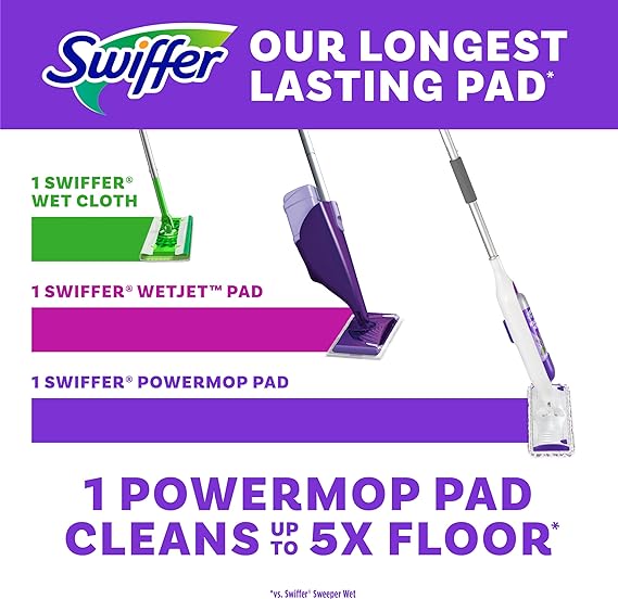 PowerMop Multi-Surface Mop Kit forg Floor Cleaning, Fresh Scent, Mopping Kit Includes PowerMop, 2 Mopping Pad Refills, 1 Floor Cleaning Solution with Fresh Scent and 2 Batteries