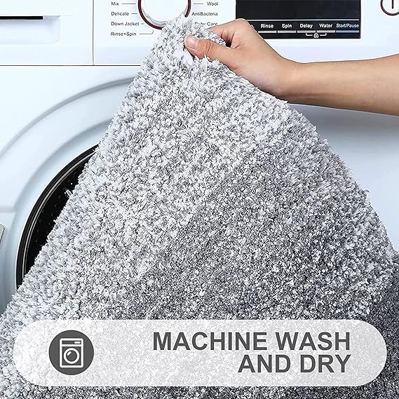 Luxury Bathroom Rugs Mat 30x20, Extra Soft and Absorbent Microfiber Bath Rugs, Non-Slip Plush Shaggy Bath Carpet, Machine Wash Dry, Bath Mat for Bathroom Floor, Tub and Shower, Grey