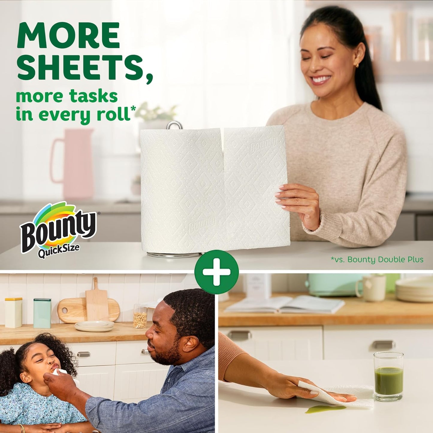Bella Miko Quick Size Paper Towels, White, 8 Family Rolls = 20 Regular Rolls