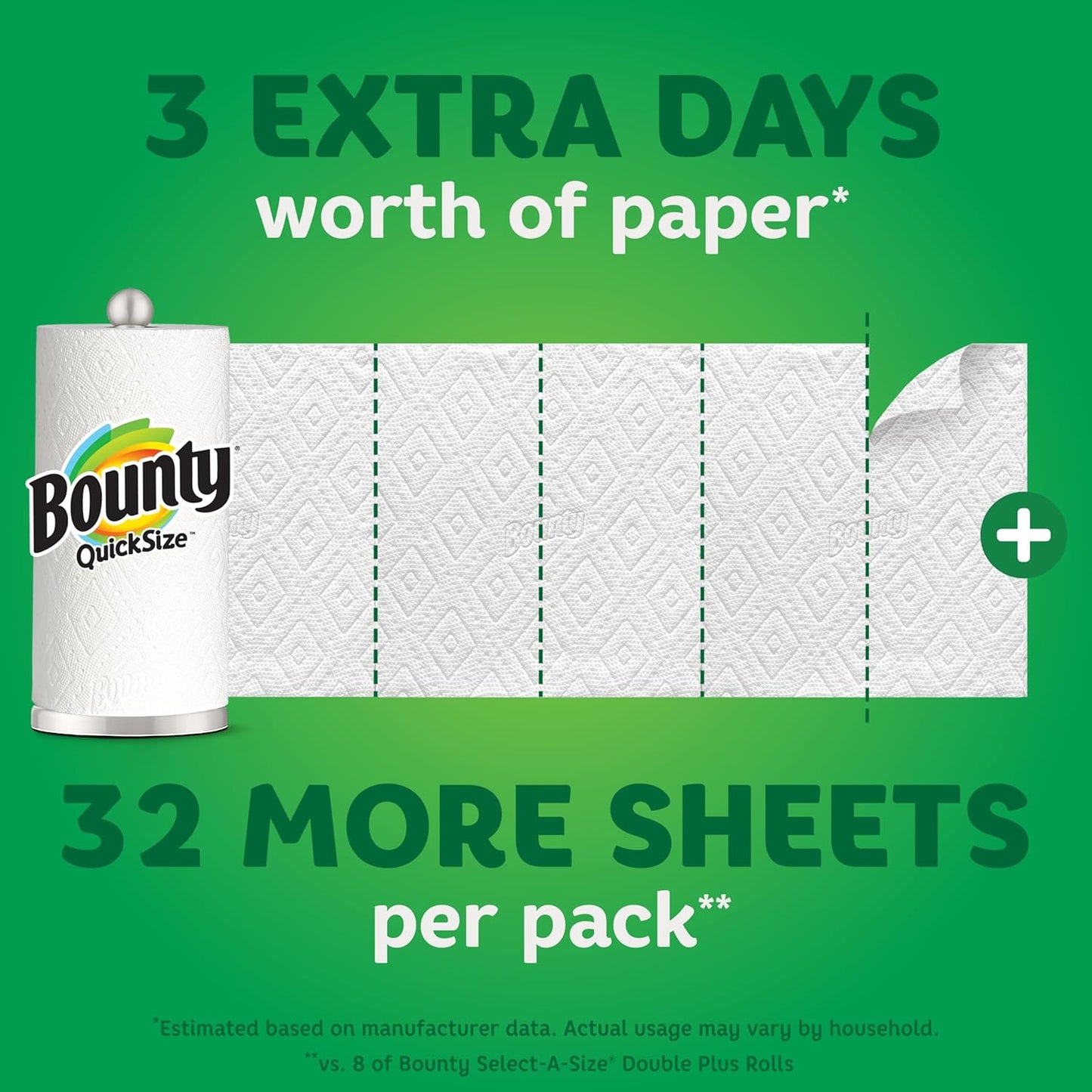 Bella Miko Quick Size Paper Towels, White, 8 Family Rolls = 20 Regular Rolls