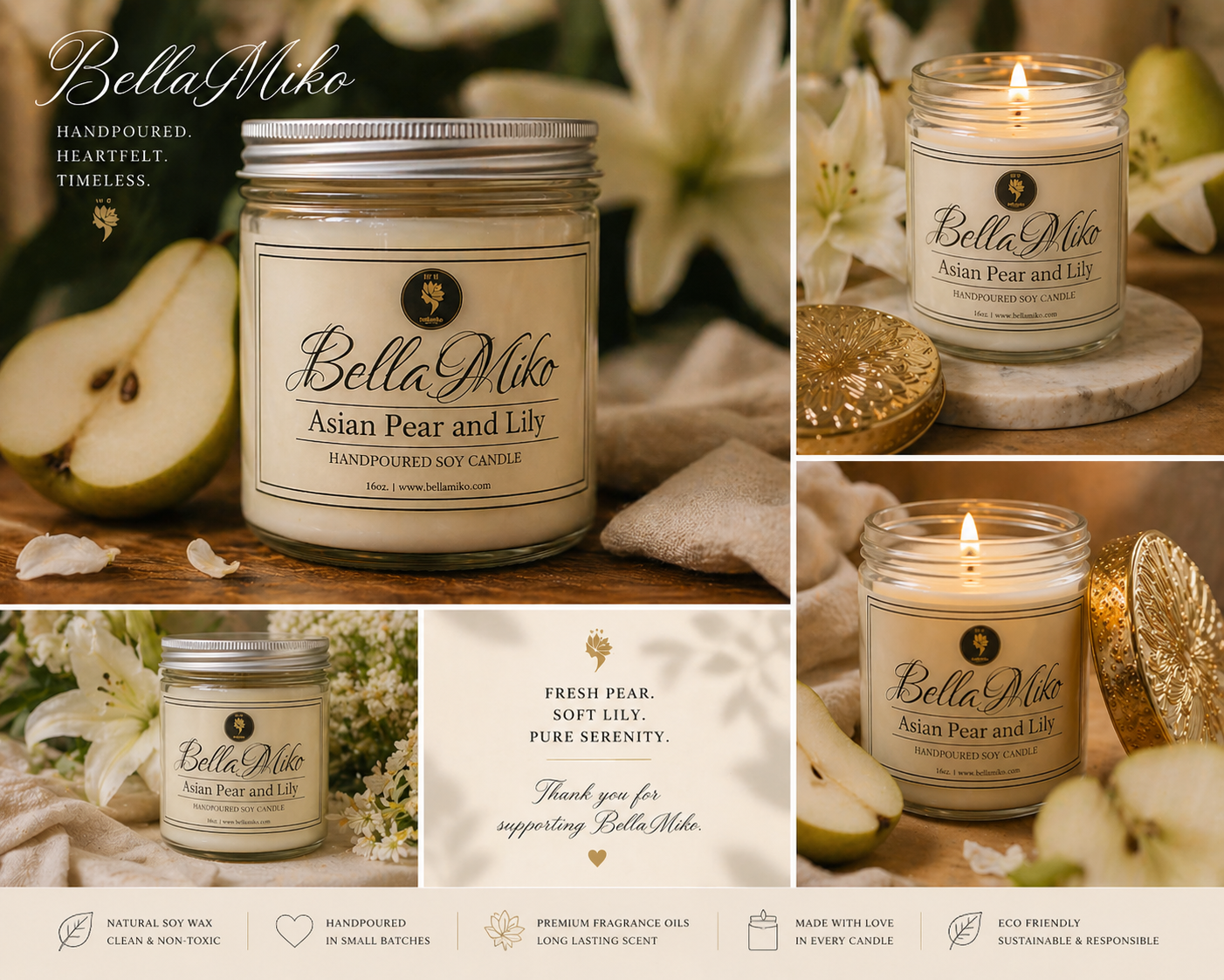 Asian Pear Lily | BellaMiko Candle