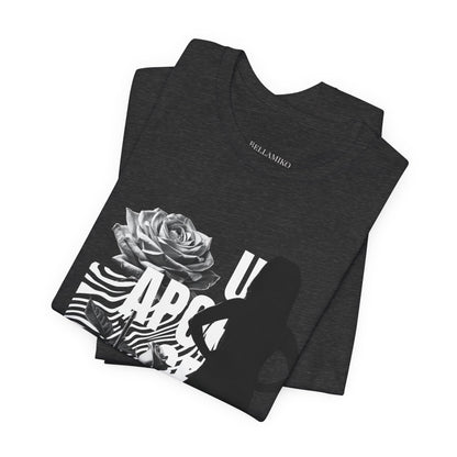 Apocalypse Rider Graphic Tee — Black Rose Zebra Silhouette T-Shirt