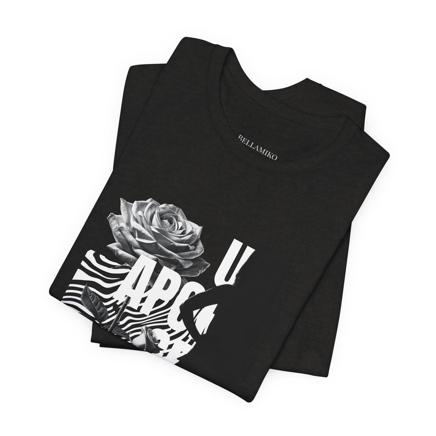 Apocalypse Rider Graphic Tee — Black Rose Zebra Silhouette T-Shirt