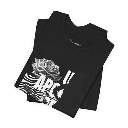 Apocalypse Rider Graphic Tee — Black Rose Zebra Silhouette T-Shirt