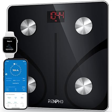 RENPHO Smart Scale for Body Weight, FSA HSA Eligible, Digital Bathroom Scale BMI Weighing Bluetooth Body Fat Scale, Body Composition Monitor Health Analyzer with Smartphone App, 400 lbs