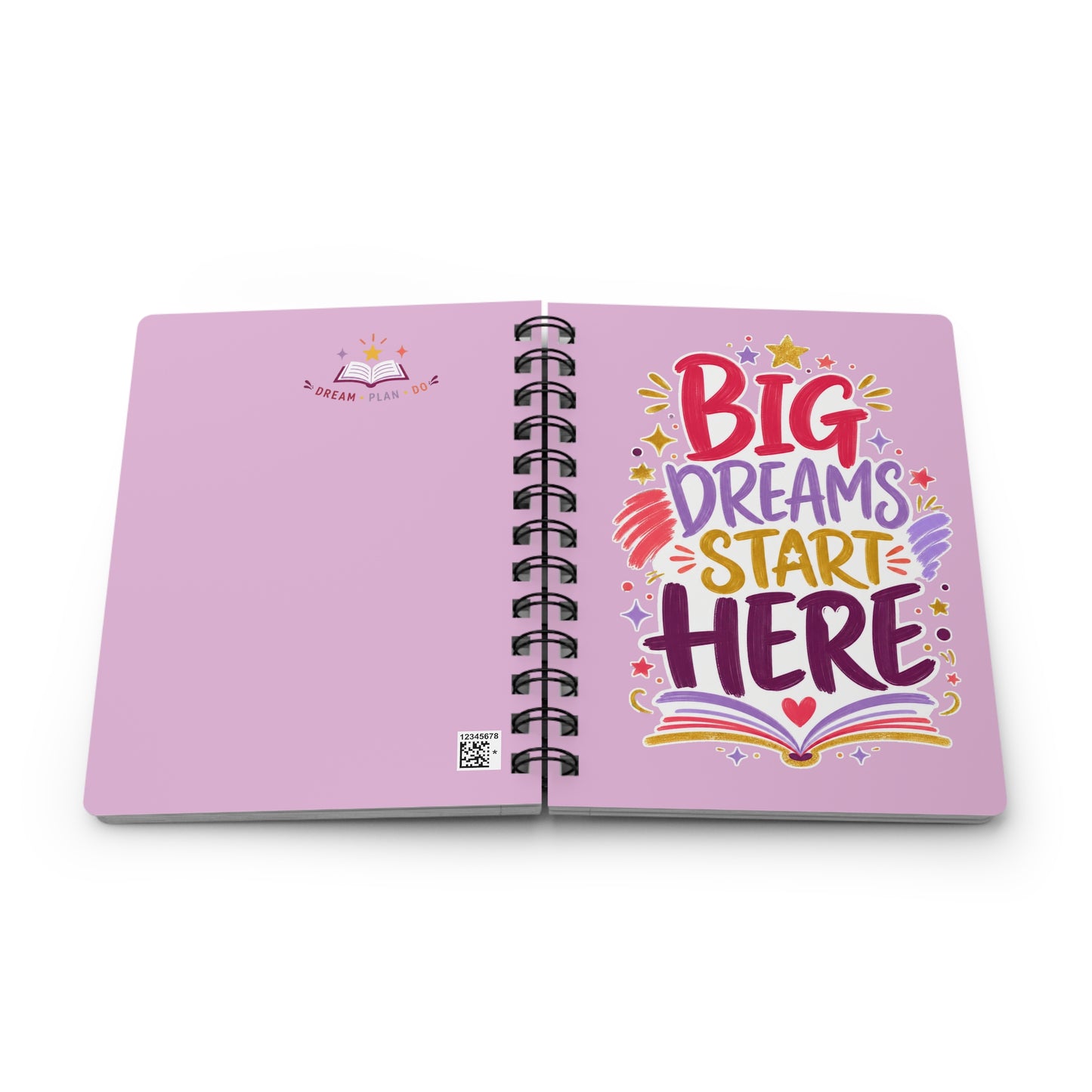 Big Dreams Start Here Spiral Notebook – Inspirational Girls’ School Journal