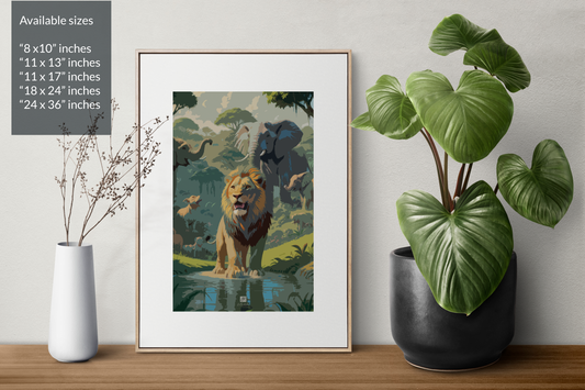 Safari Scene 4 Mockup Canvas