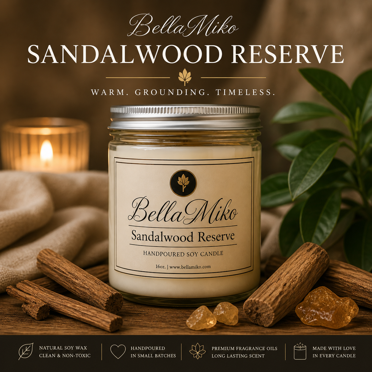 Sandalwood Reserve | BellaMiko Candle