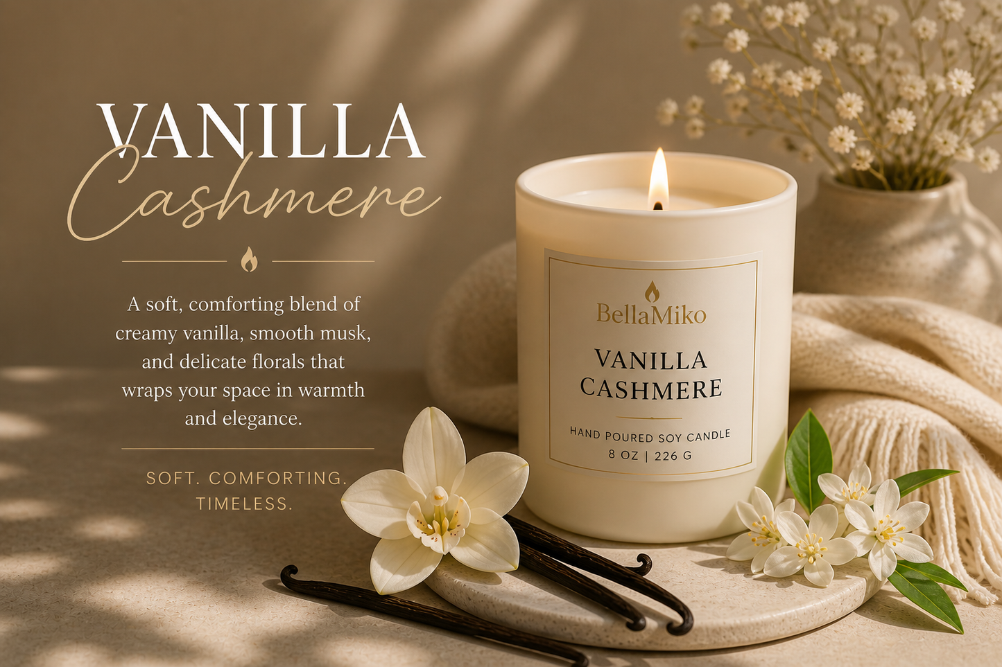 Vanilla Cashmere – 8 oz Soy Candle