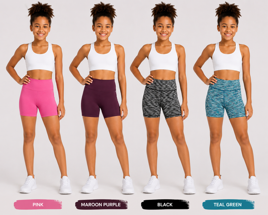 Avia Girls Seamless Performance Bike Shorts | Lightweight Active Shorts